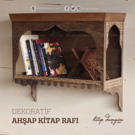 Dekoratif Ahşap Kitap Rafı - Şark Usulü
