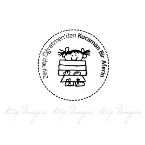 Kitap Taşıyan Kız - Aferin  Öğretmen Damgası